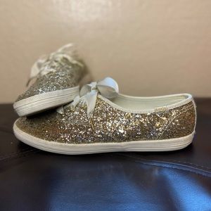 Ivory glitter sneakers